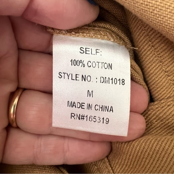 2/25 Boutique Day & Moon Denim Puff Sleeve Jumpsuit Romper Mustard Gold M - Picture 4 of 7